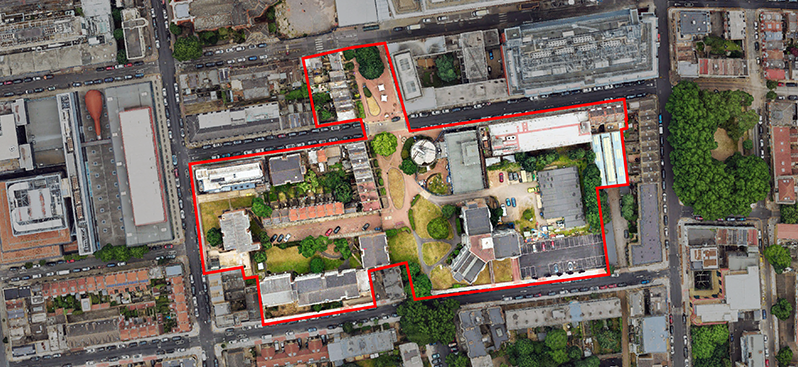 Aerial view of the Whitechapel Estate